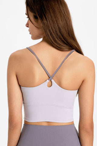 Crisscross Back Scoop Neck Sports Cami